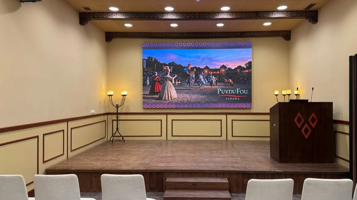 LED screen in a room at Puy du Fou