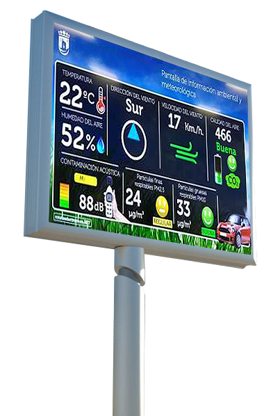 Monoposter with outdoor led screens
