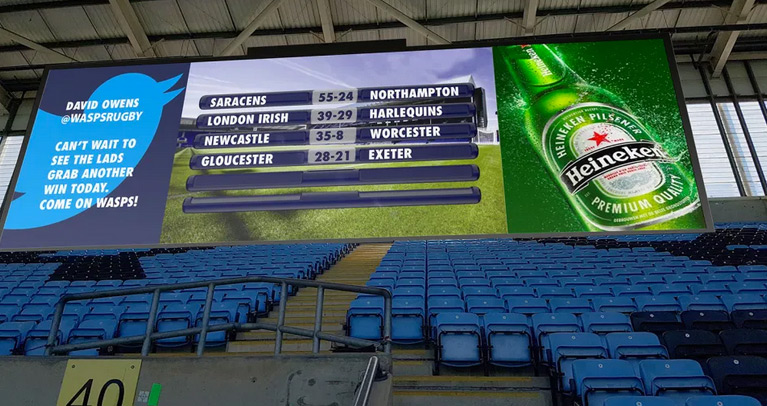 Led video scoreboard in stadiums
