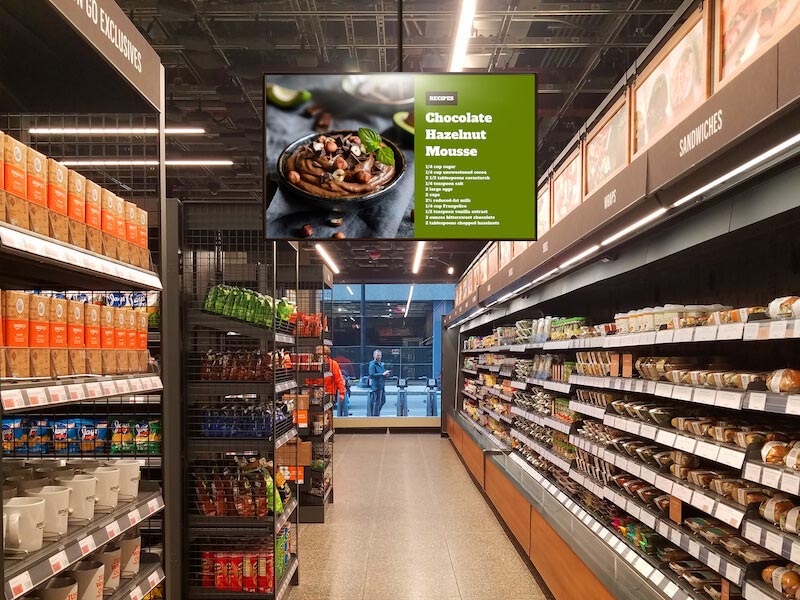 Led screens for supermarkets
