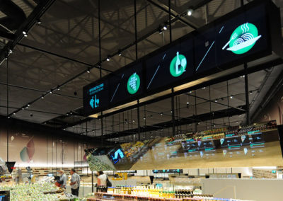 Led screens for supermarkets