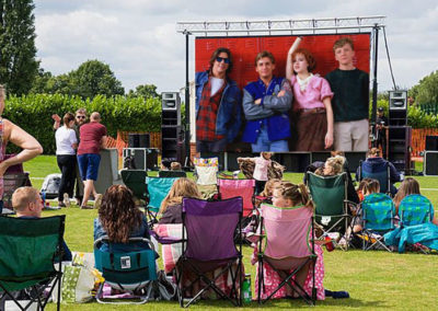 Outdoor cinema with LED screen