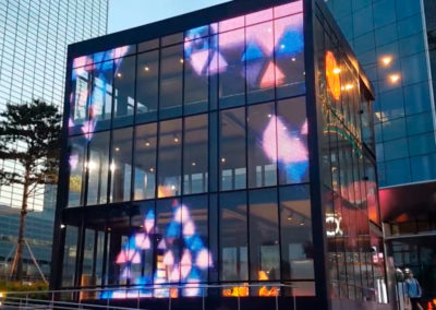 Curtains and LED screens for facades