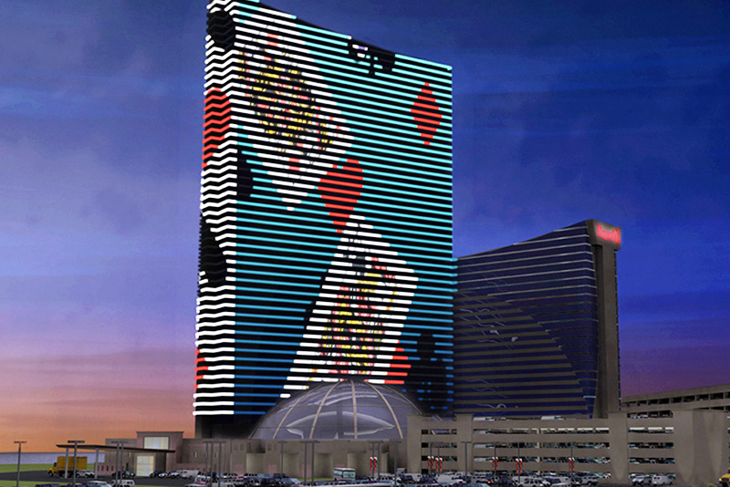 pantallas y cortinas led para fachadas casinos